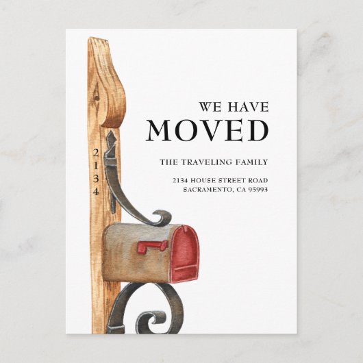 Waterverf Mailbox We hebben de aankondiging verpla (Voorkant)