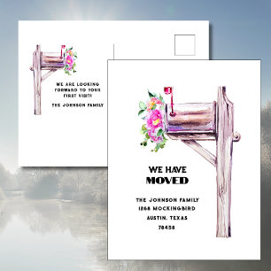 Waterverf Mailbox We hebben de aankondiging verpla Briefkaart
