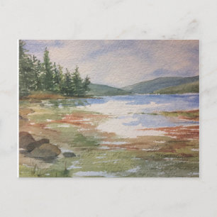 Waterverf Maine Low Tide Coastline Briefkaart