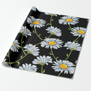 Waterverf-maisies. Naadloze florale achtergrond me Cadeaupapier