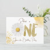 Waterverf maisy first Birthday Invitation Kaart (Staand voorkant)