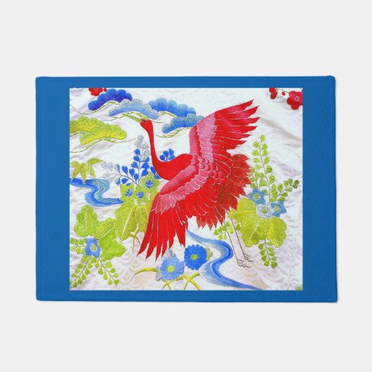 Waterverf Majestic Swan in Clouds Wings Spread Deurmat (Voorkant)