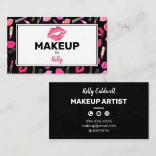 Waterverf Make-up Artiest Glam Gold Pink Business  Visitekaartje