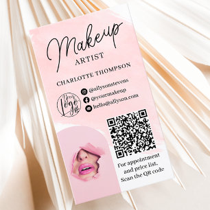 Waterverf make-up logo Qr code 2 foto's Visitekaartje
