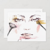 Waterverf Makeup Face Briefkaart (Voorkant / Achterkant)
