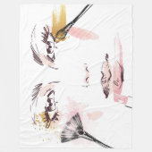 Waterverf Makeup Face Fleece Deken (Voorkant)
