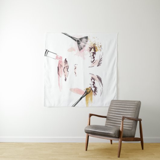 Waterverf Makeup Face Wandkleed (In Situ (horizontaal))