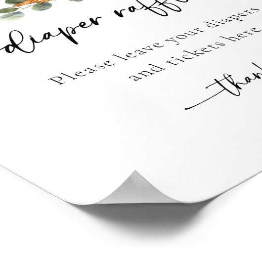 Waterverf Mallard Duck Baby shower Luier Raffle Poster (Hoek)