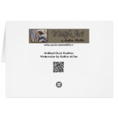 Waterverf Mallard Duck Feather (Achterkant Horizontaal)