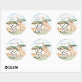 Waterverf Mam en Baby Afrikaanse dieren Ronde Sticker (Vel)