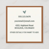 Waterverf Mama Uil & Owlet Mama Belkaart Vierkante Visitekaartje (Achterkant)