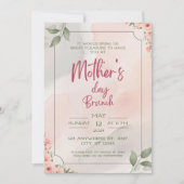 Waterverf, mama's speciale dag, moederdag brunch kaart (Voorkant)