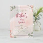Waterverf, mama's speciale dag, moederdag brunch kaart (Staand voorkant)