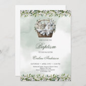 Waterverf mand met doopsel levert witte lelie kaart (Voorkant / Achterkant)