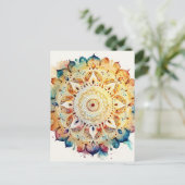 Waterverf Mandala Briefkaart (Staand voorkant)