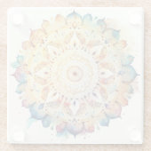 Waterverf Mandala Glazen Onderzetter (Achterkant)