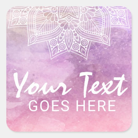 Waterverf Mandala Holistic Healing & Spiritueel Vierkante Sticker (Voorkant)