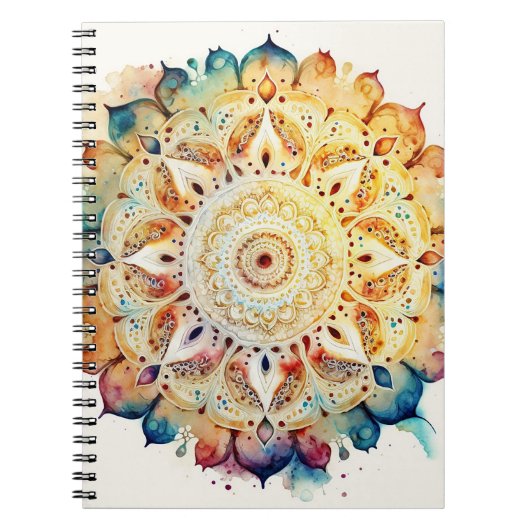 Waterverf Mandala Notitieboek (Voorkant)