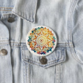 Waterverf Mandala Ronde Button 7,6 Cm (In situ)