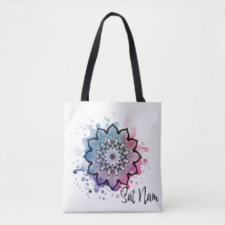 Waterverf Mandala Sat Nam Canvas tas