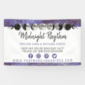 Waterverf manen maancyclus Galaxy Sky Energy Spandoek (Horizontaal)