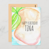 Waterverf Mango Hand Painted Tropical Birthday Briefkaart (Voorkant / Achterkant)