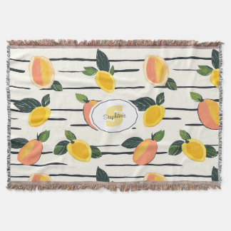 Waterverf mango met groene bladeren (2) deken
