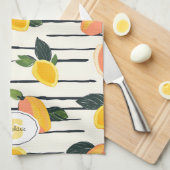 Waterverf mango met groene bladeren (2) theedoek (Quarter Fold)