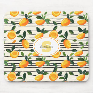 Waterverf mango met groene bladeren muismat