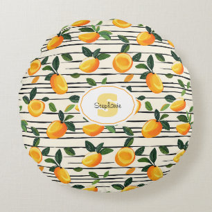 Waterverf mango met groene bladeren rond kussen