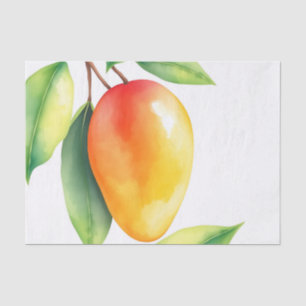 Waterverf Mango op witte achtergrond Tissuepapier