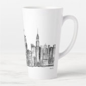 Waterverf Manhattan skyline in New York Latte Mok (Rechts)