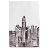 Waterverf Manhattan skyline in New York Medium Cadeauzakje (Voorkant)