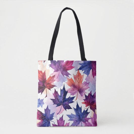 Waterverf Maple Leaf Artistieke Canvas tas (Voorkant)