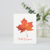 Waterverf Maple Leaf Briefkaart (Staand voorkant)