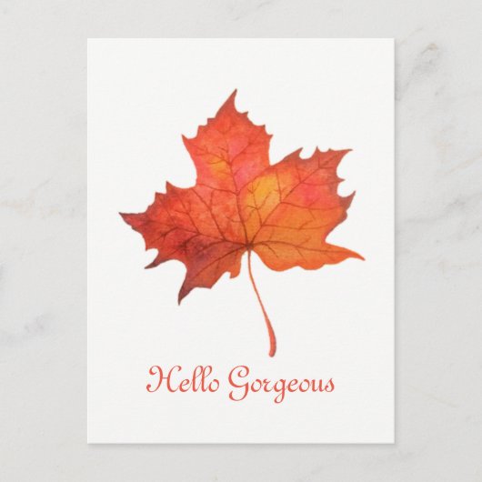 Waterverf Maple Leaf Briefkaart (Voorkant)