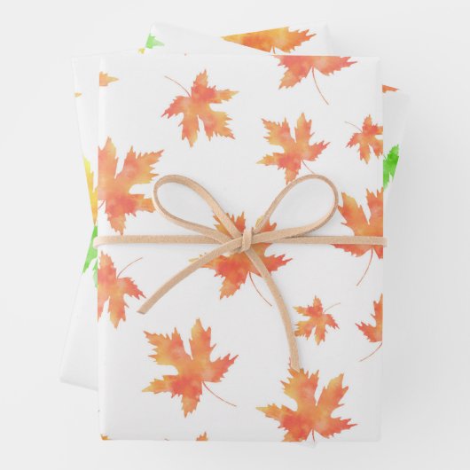 Waterverf Maple Leaf Pattern Inpakpapier Vel (In situ)
