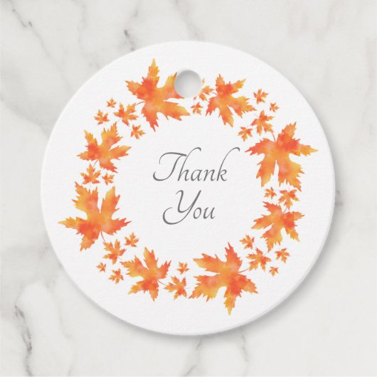 Waterverf Maple lekt adem Bedankjes Labels (Voorkant)