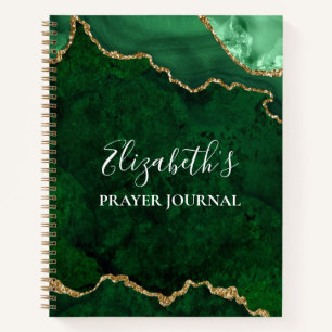 Waterverf Marble Gold Green Geode Prayer Journal Notitieboek