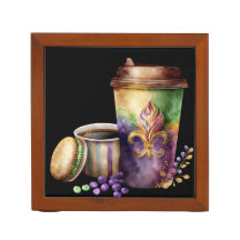 WATERVERF MARDI GRAS COFFEE CUPS FLOWERS