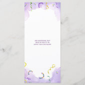 Waterverf Mardi Gras, Fat Tuesday Party Menu (Achterkant)