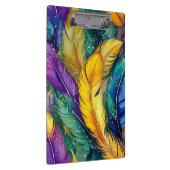 Waterverf Mardi Gras Feather naadloos patroon Klembord (Rechts)