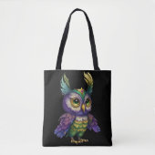 WATERVERF MARDI GRAS OWL BIRD DRAAGTAS (Voorkant)