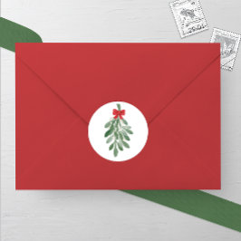 Waterverf maretak bruiloft ronde sticker