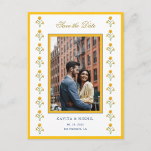 Waterverf Marigold Photo Save the Date Aankondigingskaart