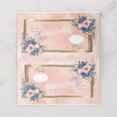 Waterverf marine & Blush Wedding (Buitenkant ongevouwen)