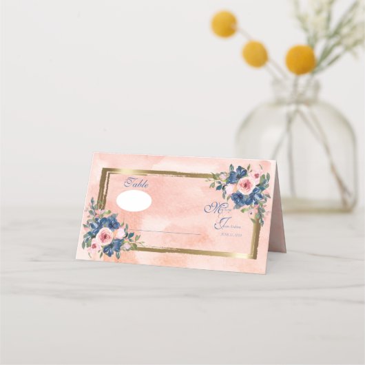 Waterverf marine & Blush Wedding (Voorkant)