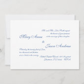 Waterverf marine & Blush Wedding Kaart (Achterkant)