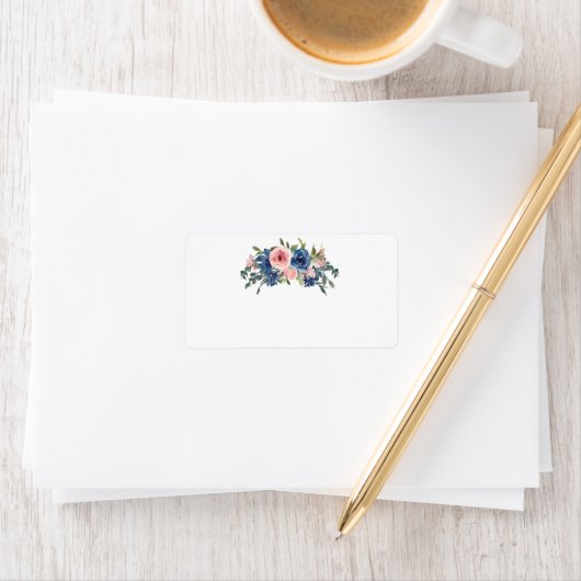 Waterverf marine en Blush Floral Etiket (Insitu)