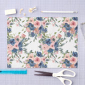 Waterverf marine en Blush Floral Tissuepapier (Craft)